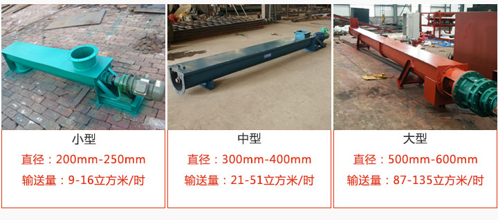 U型螺旋輸送小型，中型，大型產(chǎn)品展示